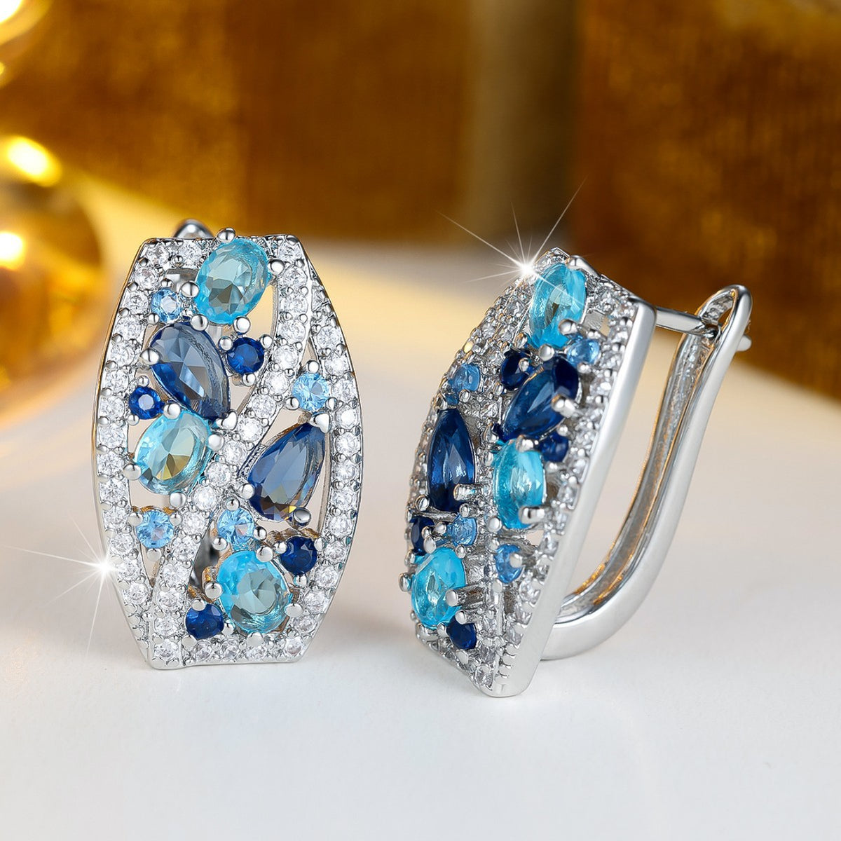 Blue Tide Ocean Earrings