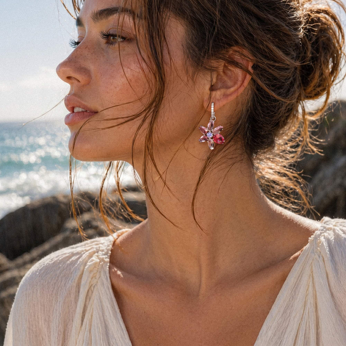 Pastel Pink Hoops Earrings
