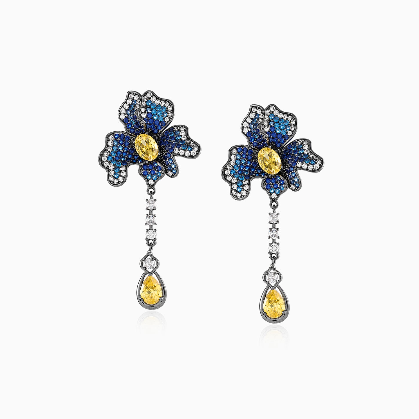 Blue Orchid Drop Earrings