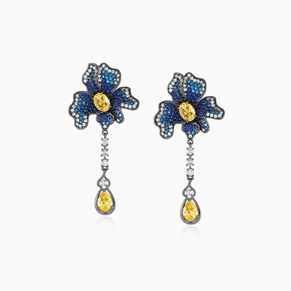 Blue Orchid Drop Earrings