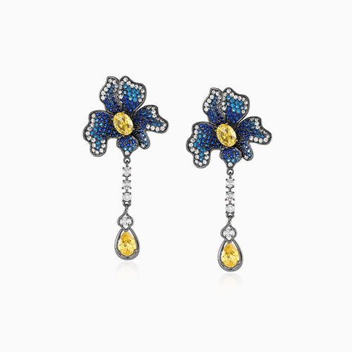 Blue Orchid Drop Earrings