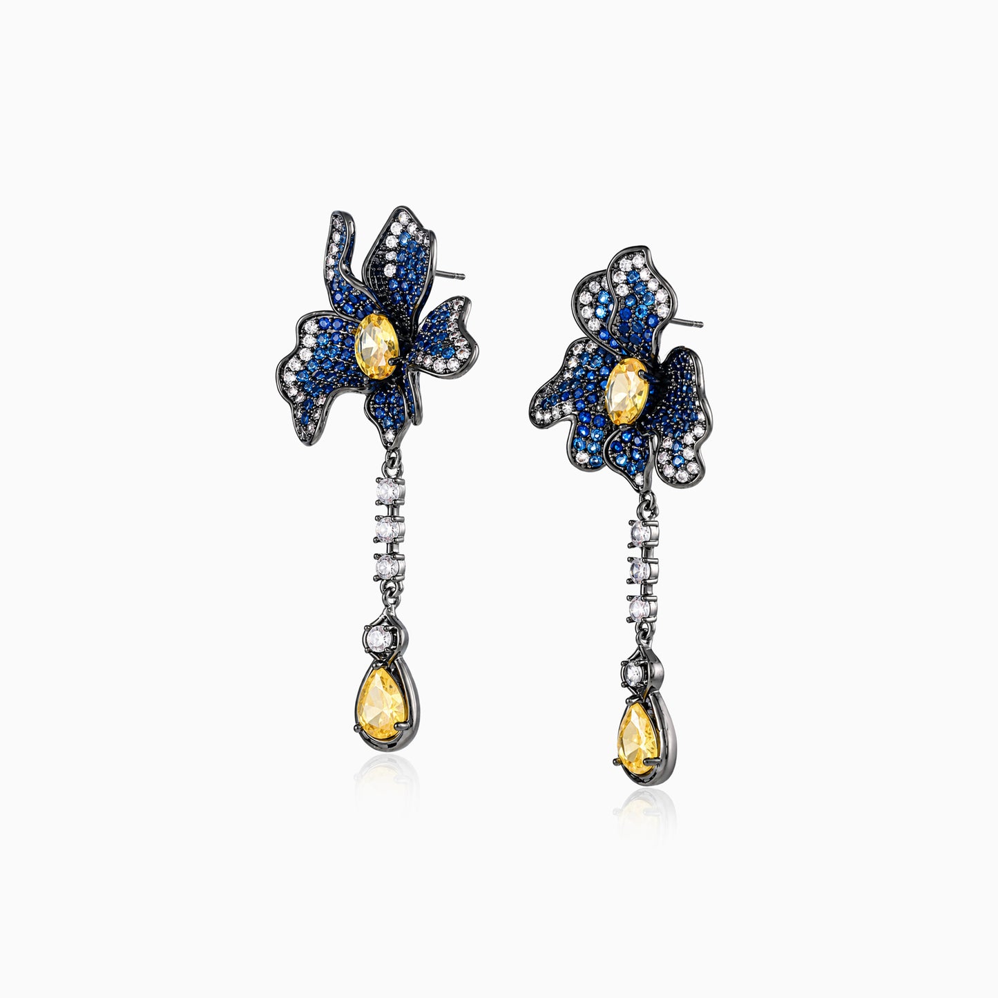 Blue Orchid Drop Earrings