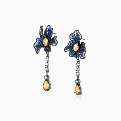 Blue Orchid Drop Earrings