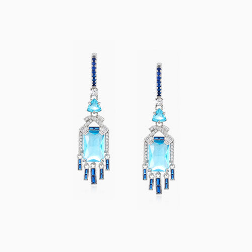 Blue Tide Deco Fringe Earrings