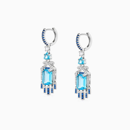 Blue Tide Deco Fringe Earrings