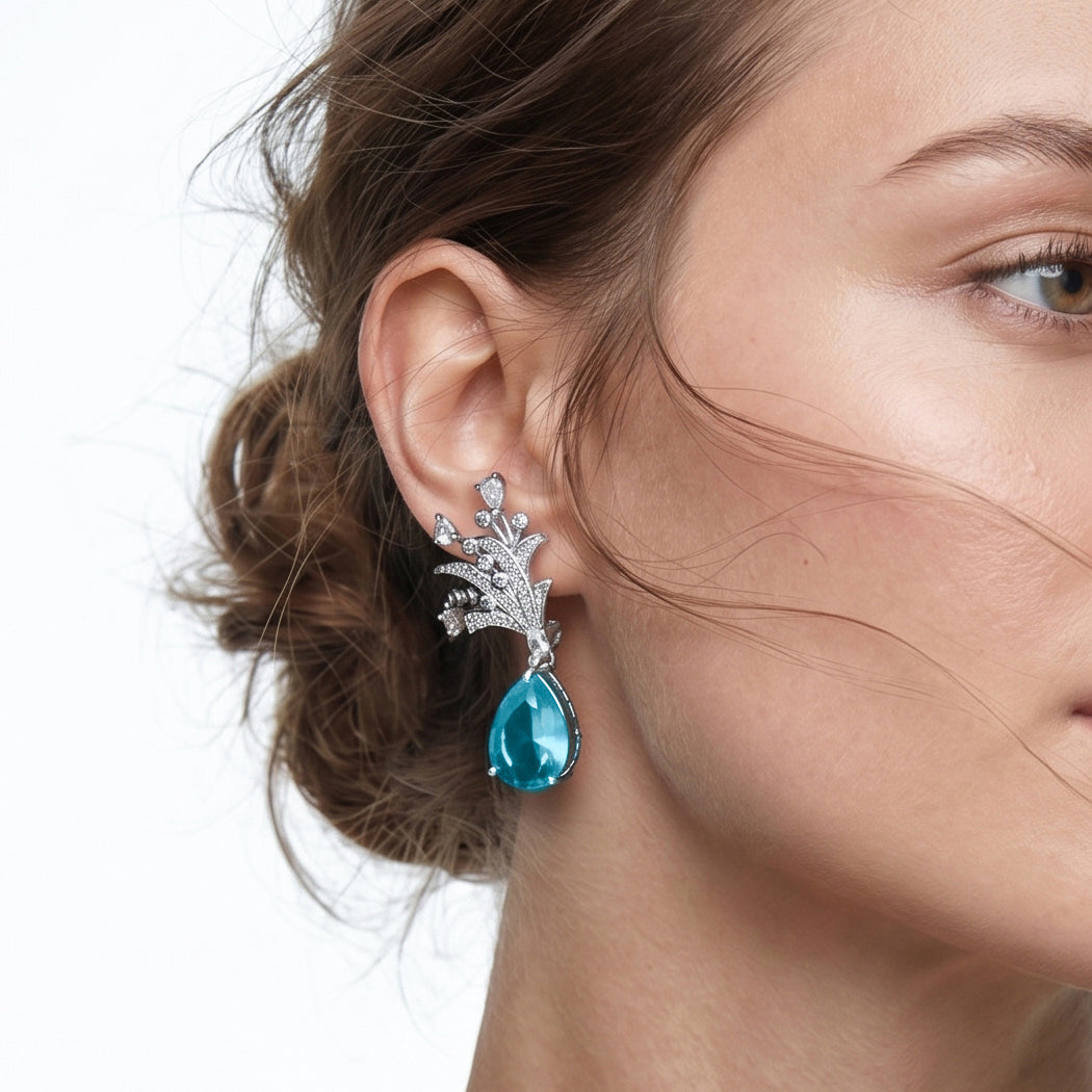 Blue Tide Branch Bloom Earrings
