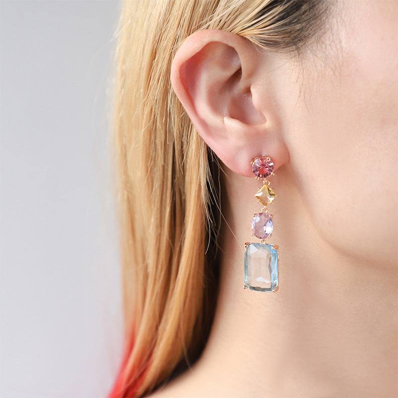 Geometric Block Drop Earrings