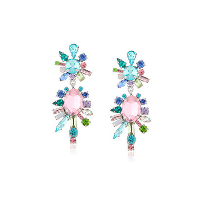 Pastel Prism Cluster Drop Earrings
