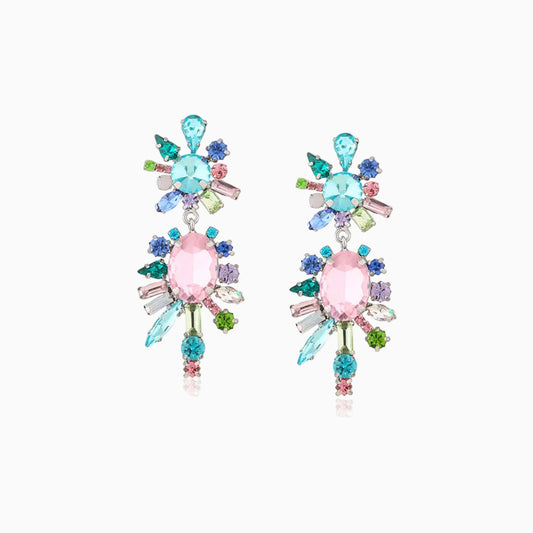 Pastel Prism Cluster Drop Earrings