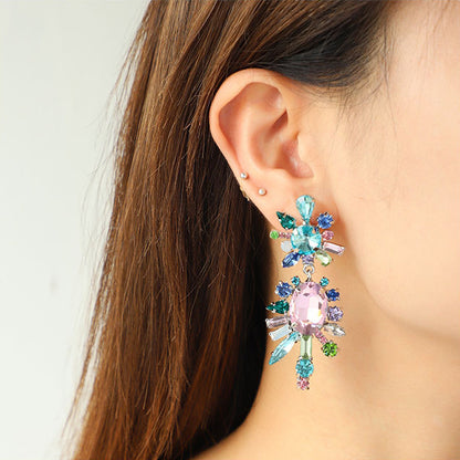 Pastel Prism Cluster Drop Earrings