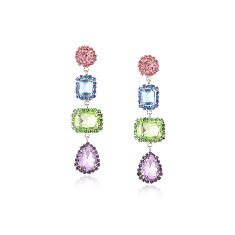 Pastel Prism Stack Drop Earrings