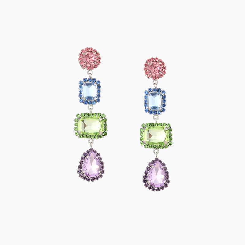 Pastel Prism Stack Drop Earrings