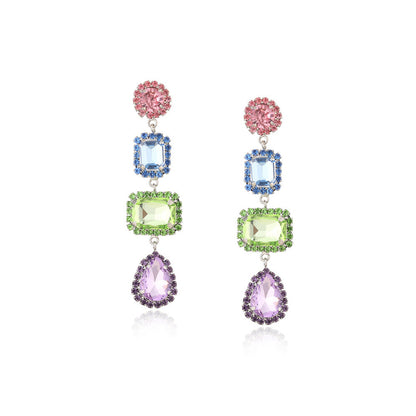 Pastel Prism Stack Drop Earrings