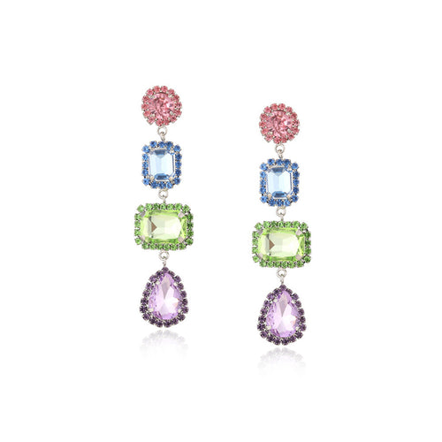 Pastel Prism Stack Drop Earrings