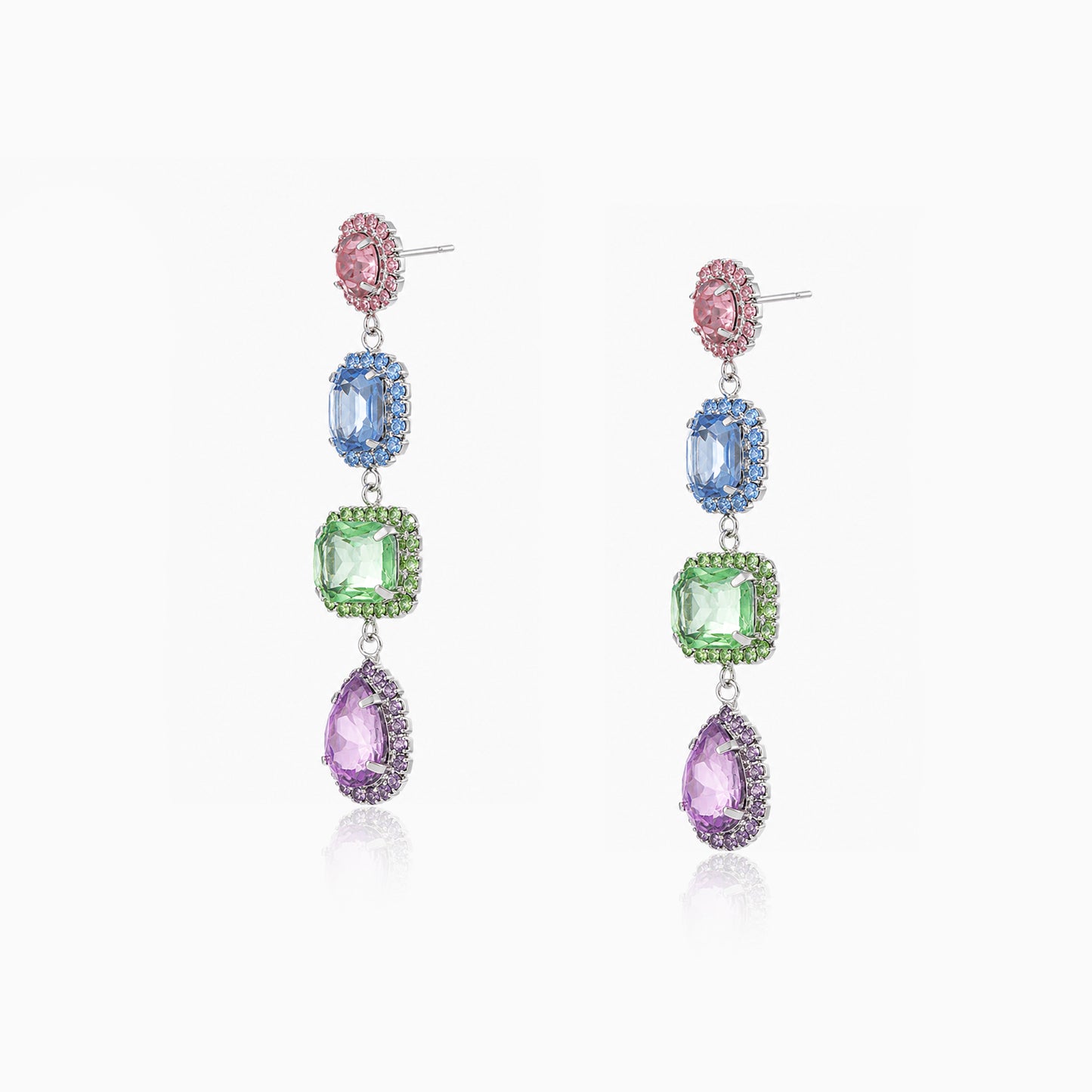 Pastel Prism Stack Drop Earrings