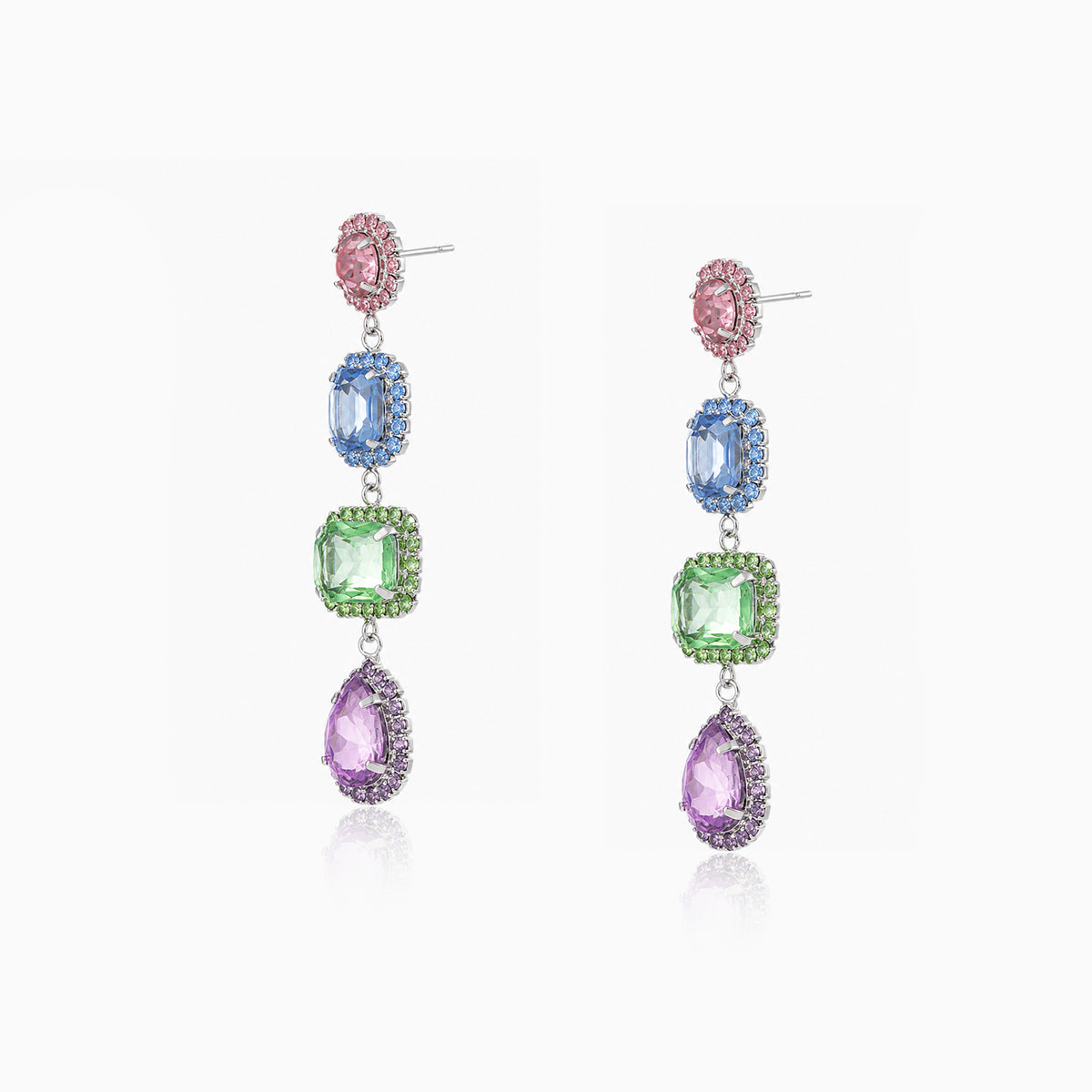 Pastel Prism Stack Drop Earrings