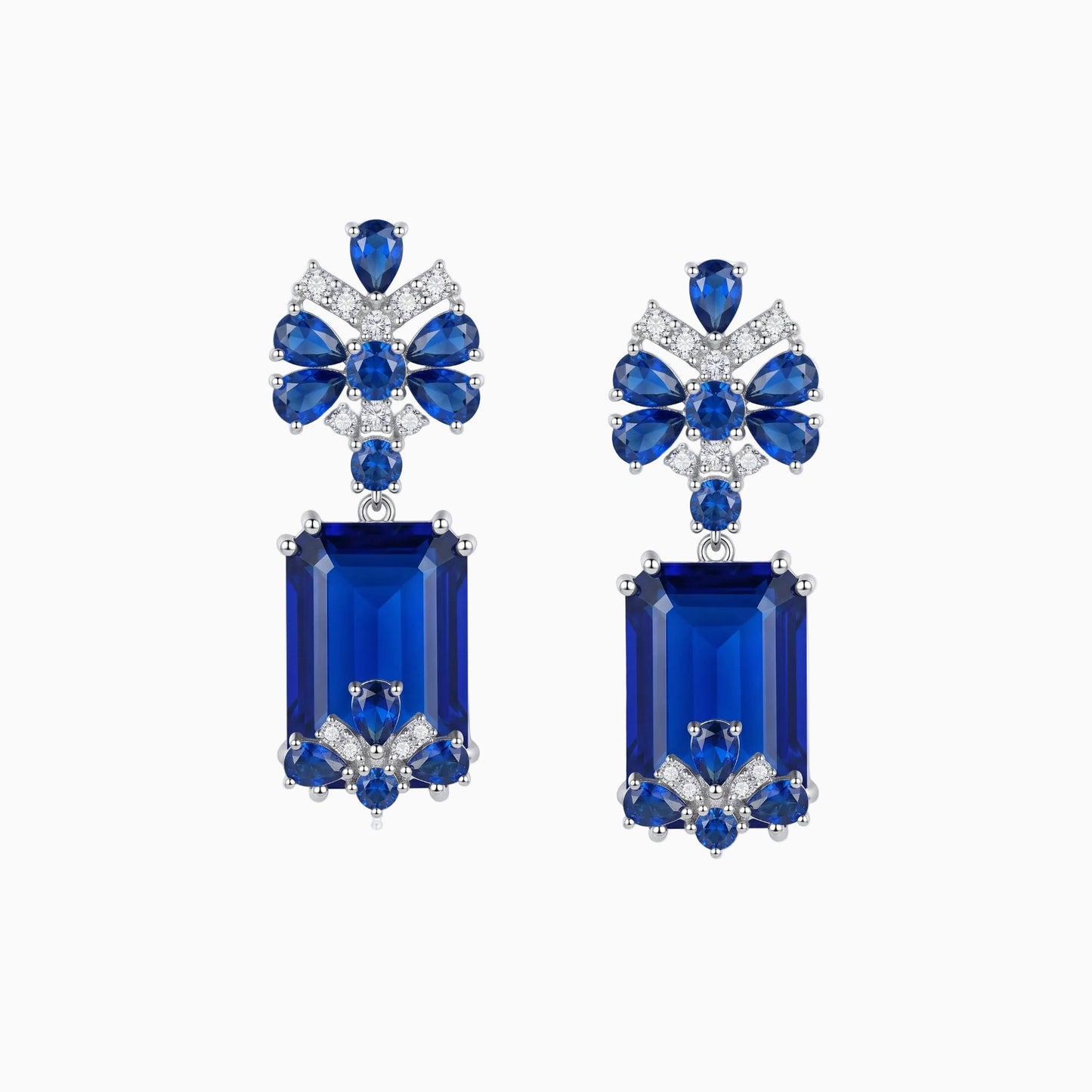Emerald Flower Drop Earrings