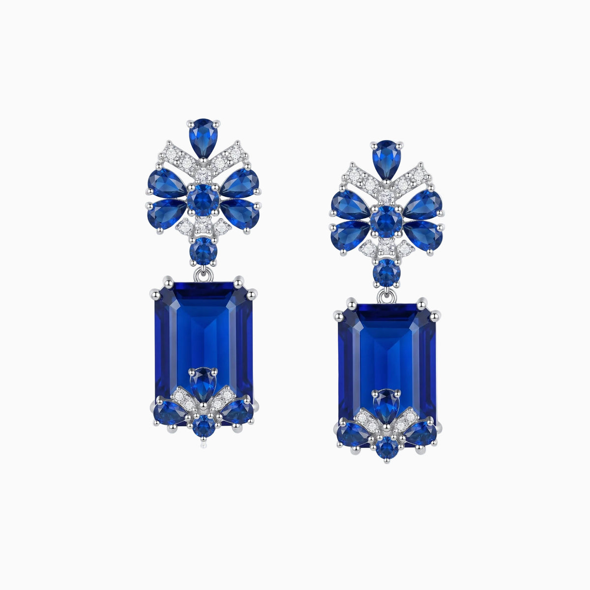 Emerald Flower Drop Earrings