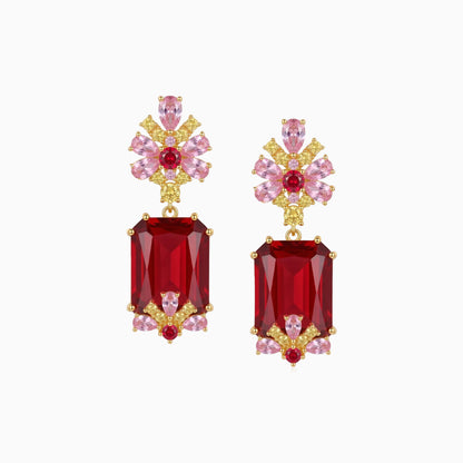 Emerald Flower Drop Earrings