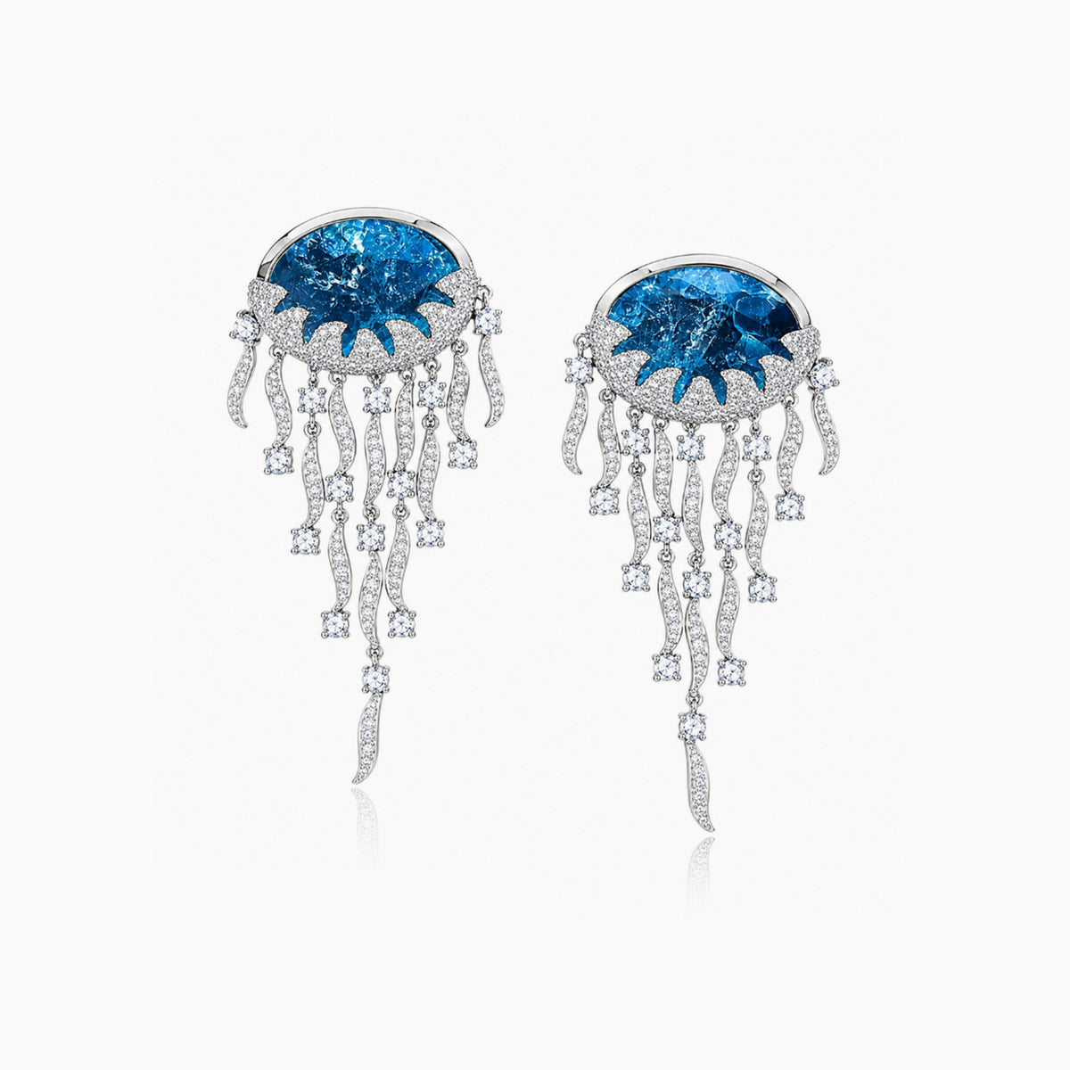 Blue Tide Jellfish Drop Earrings