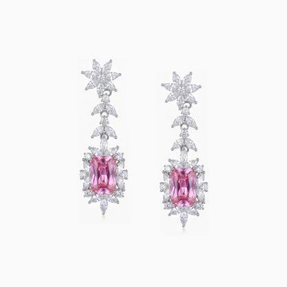 Pink Cushion Drop Earrings