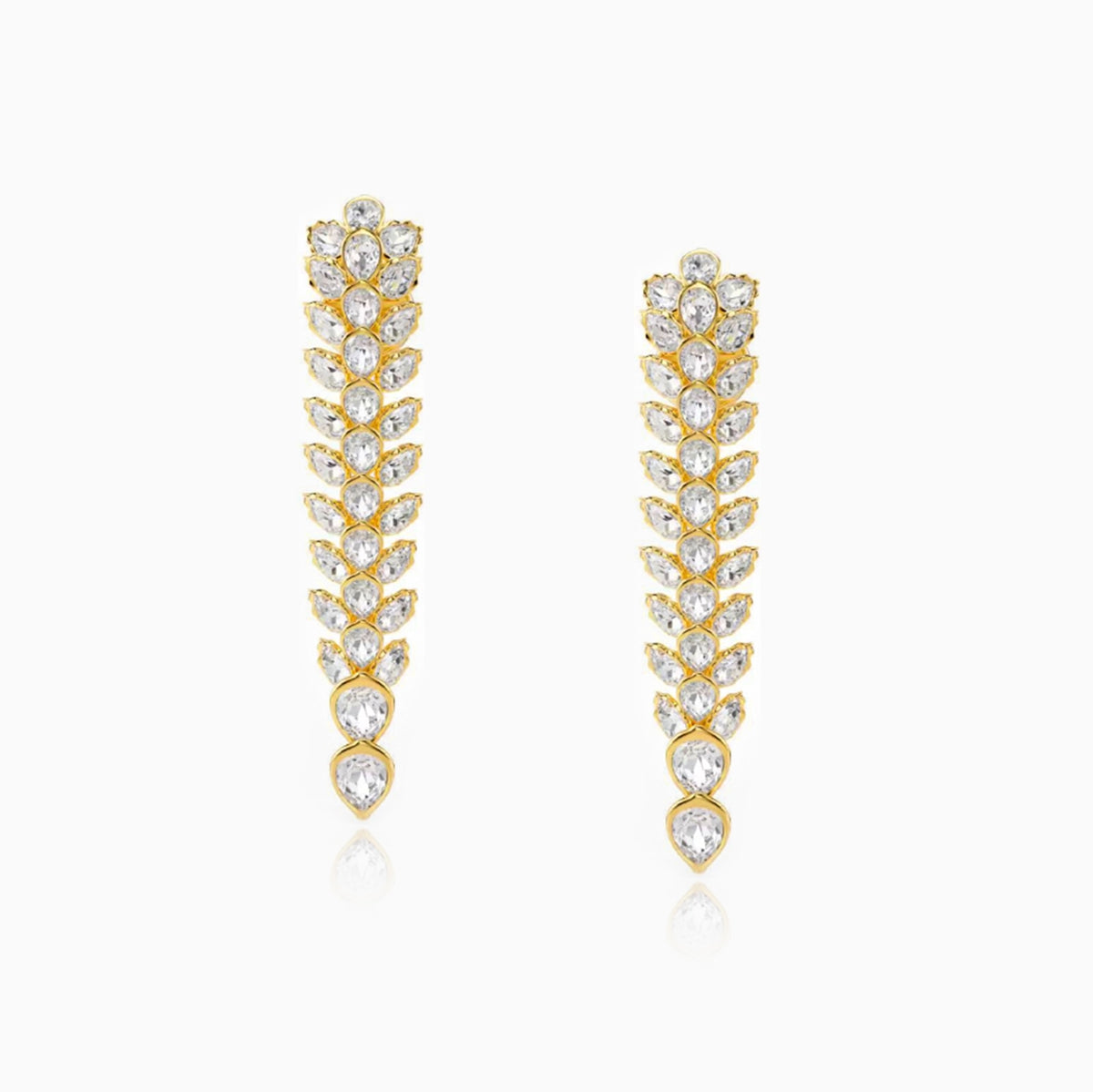 Golden Leaf Drop Earrings