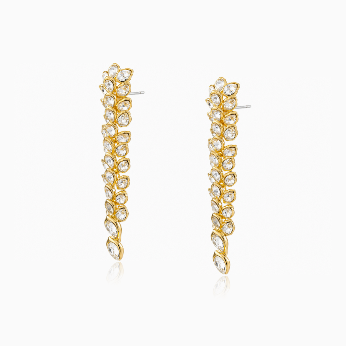 Golden Leaf Drop Earrings