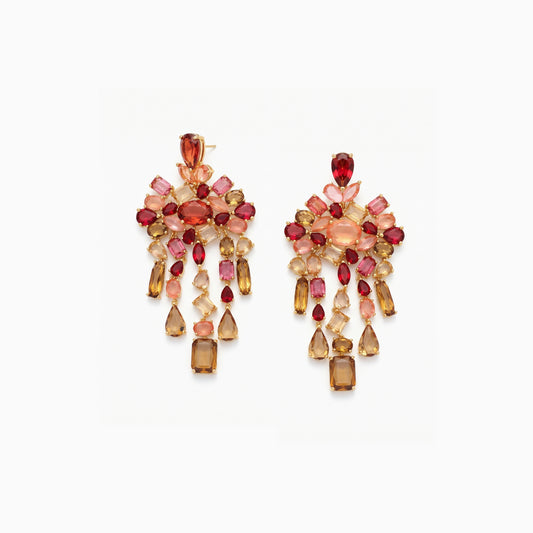 Warm Sunset Chandelier Earrings