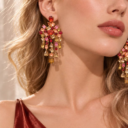 Warm Sunset Chandelier Earrings