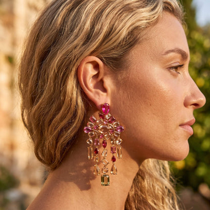 Warm Sunset Chandelier Earrings