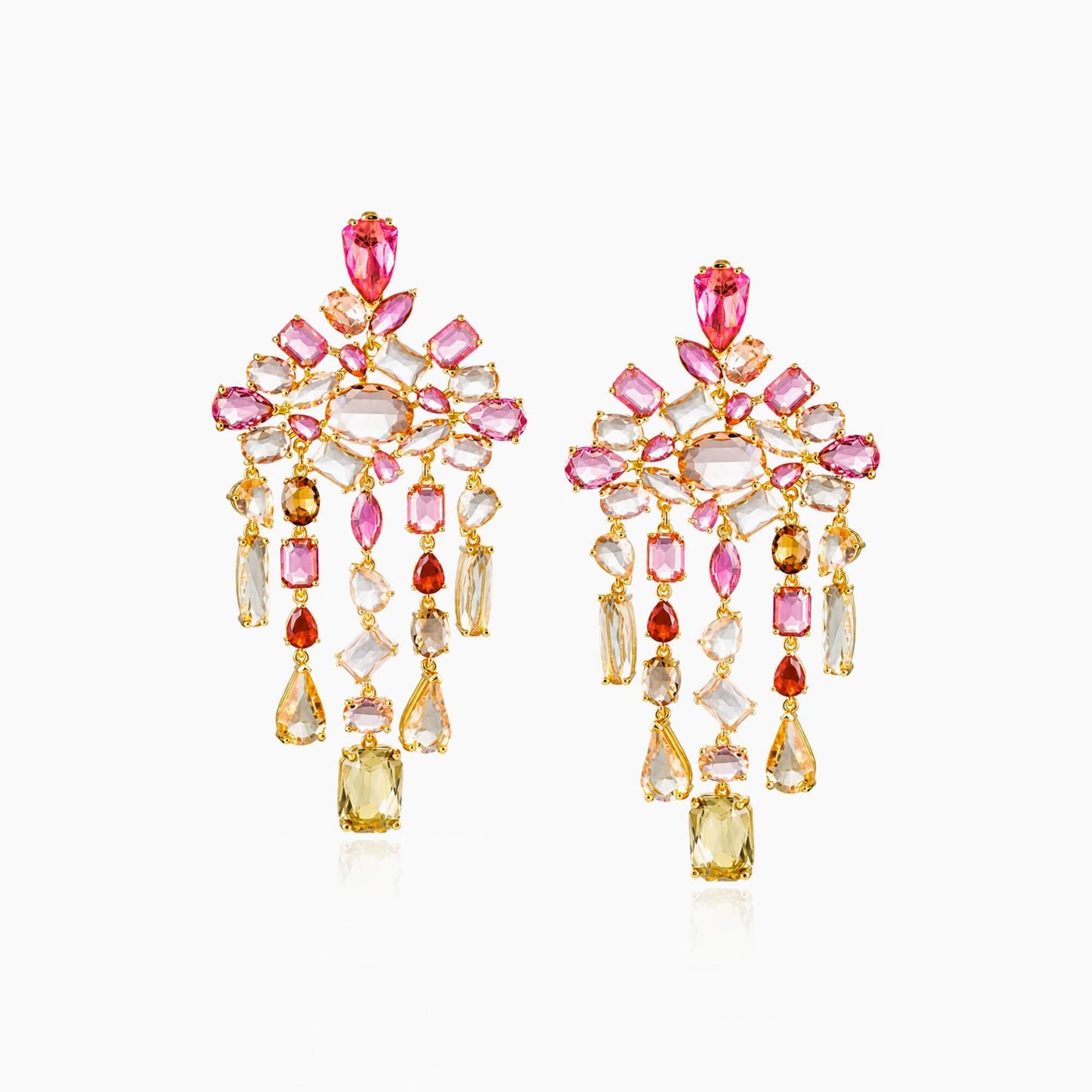 Warm Sunset Chandelier Earrings