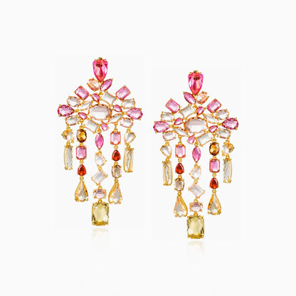 Warm Sunset Chandelier Earrings