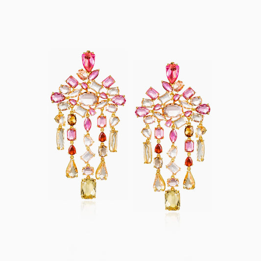 Warm Sunset Chandelier Earrings