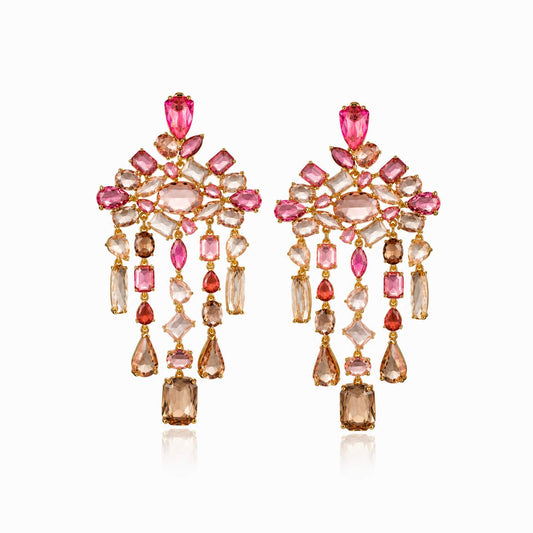 Warm Sunset Chandelier Earrings