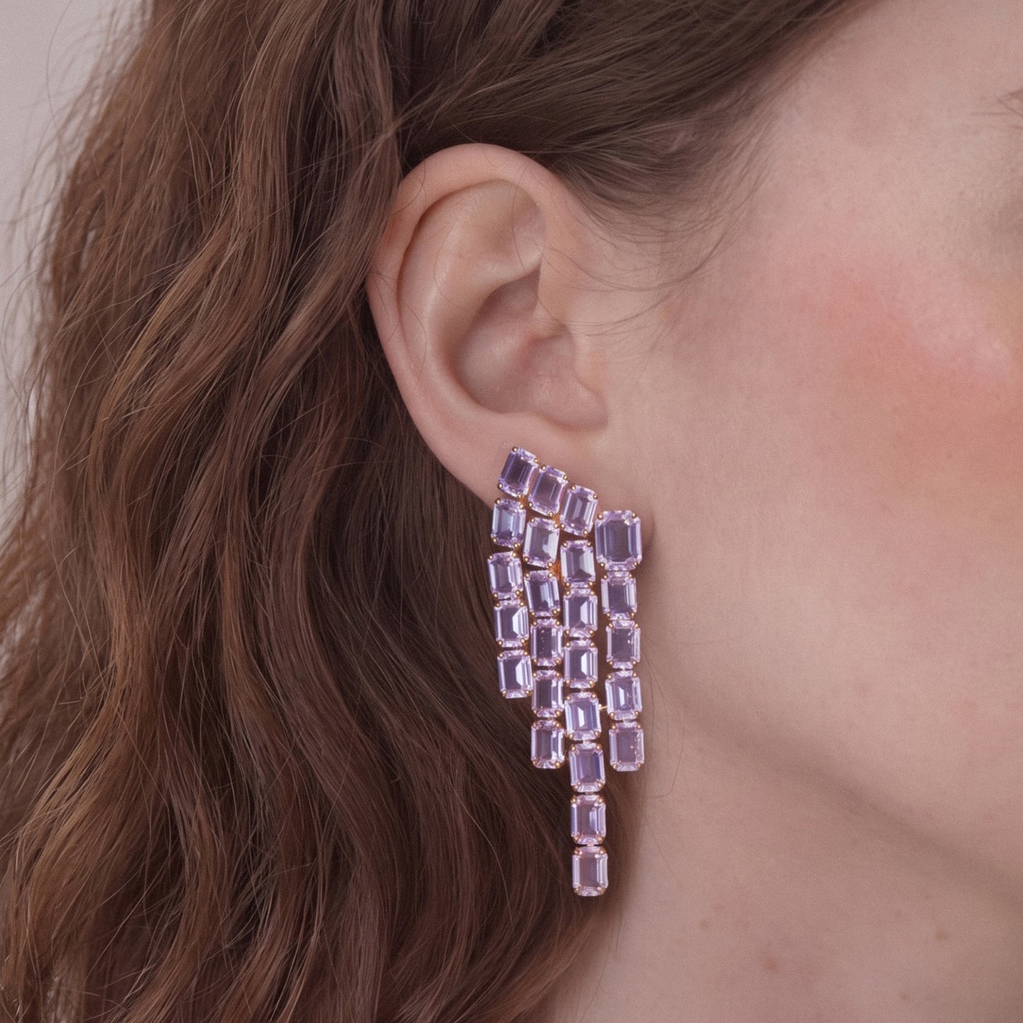 Lavender Fringe Earrings