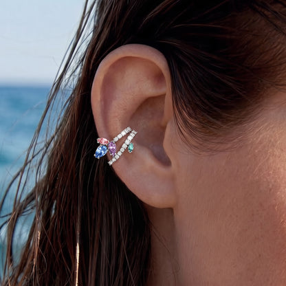Pastel Asymmetrical  Clip Earrings
