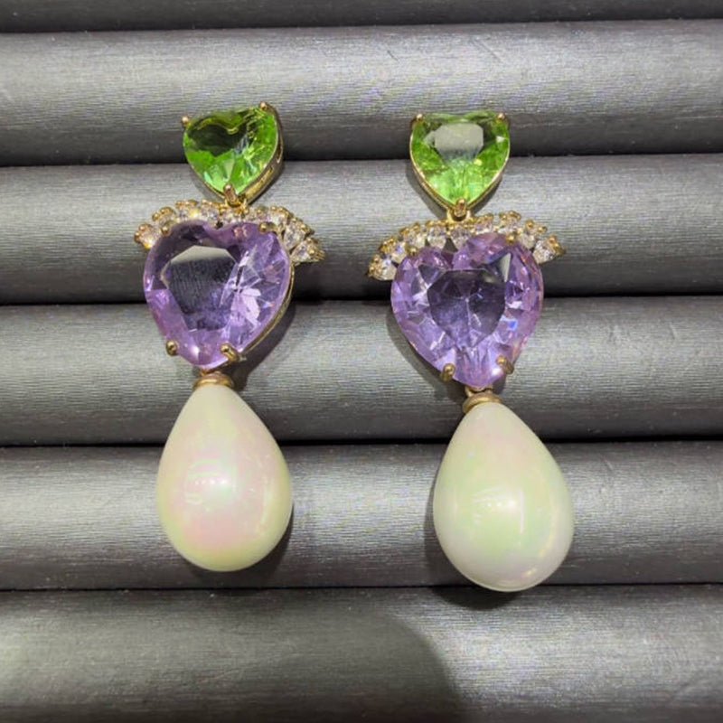 Twins Heart Peals Earrings