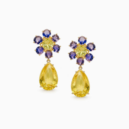 Sunflower Teardrop Earrings