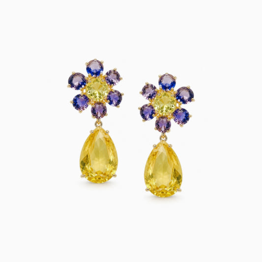 Sunflower Teardrop Earrings