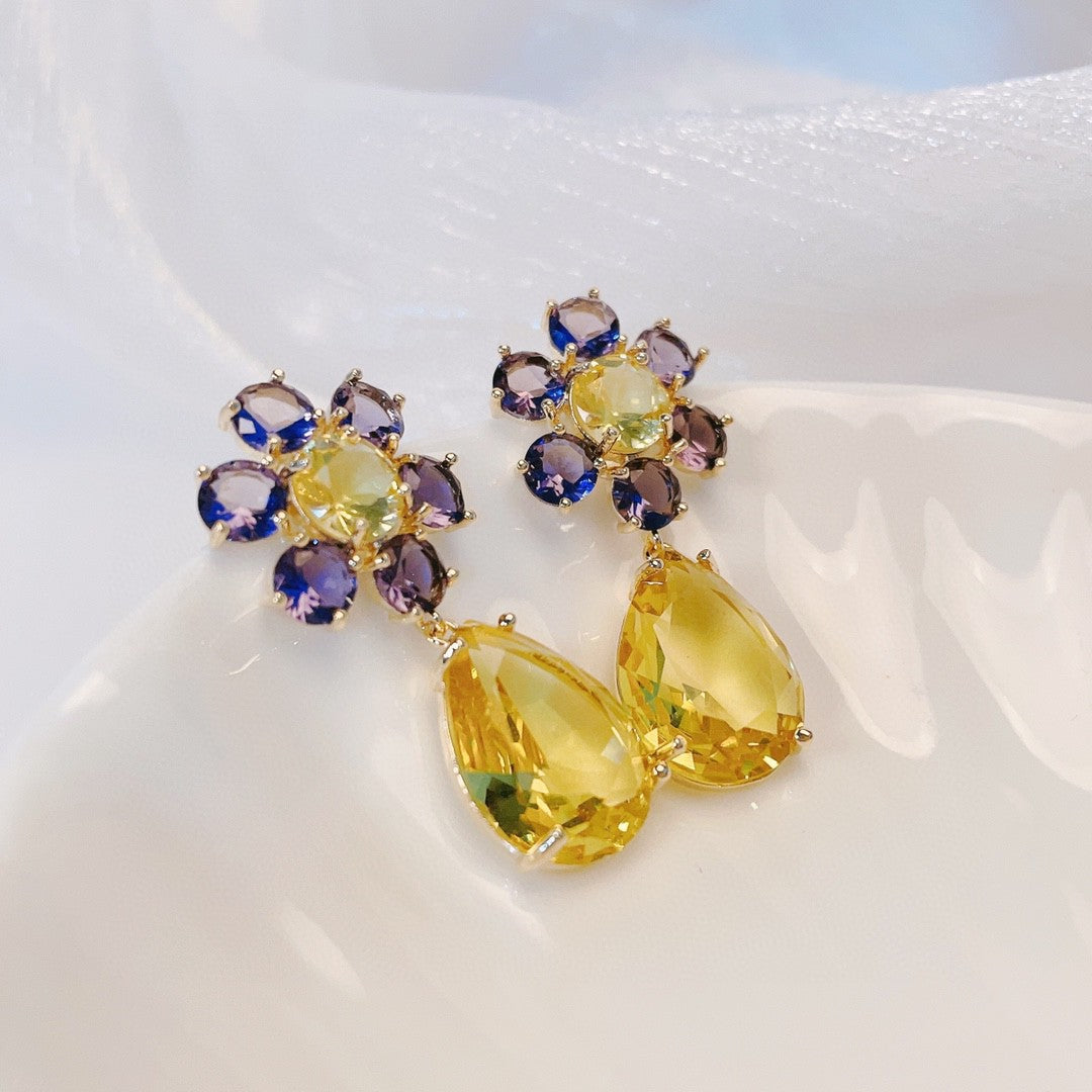 Sunflower Teardrop Earrings