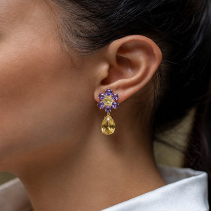 Sunflower Teardrop Earrings