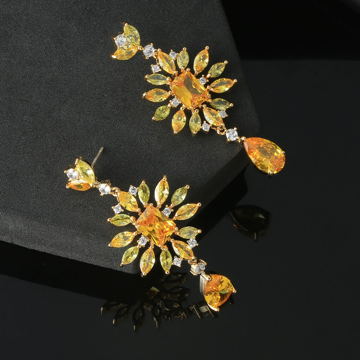 Sunburst Teardrop Earrings