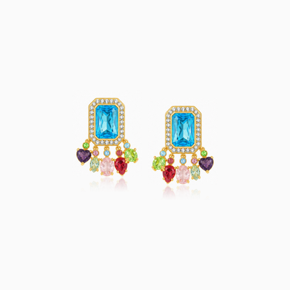 Blue Fringe Earrings