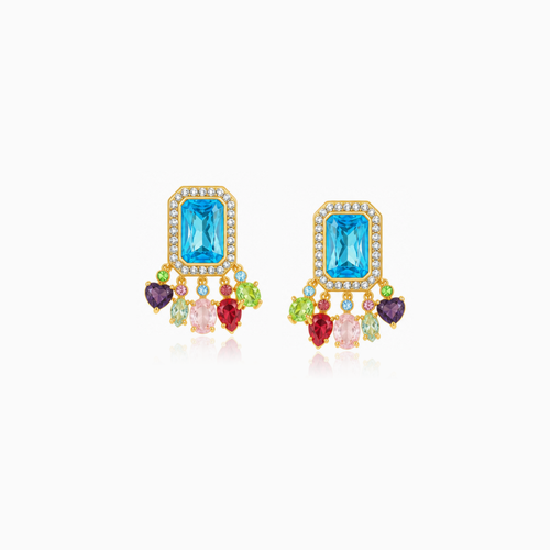 Blue Fringe Earrings