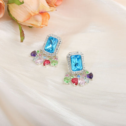 Blue Fringe Earrings