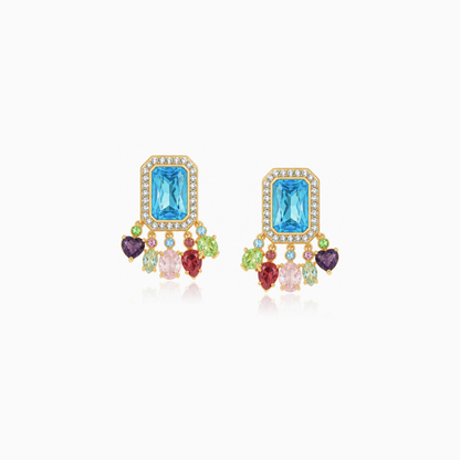 Blue Fringe Earrings