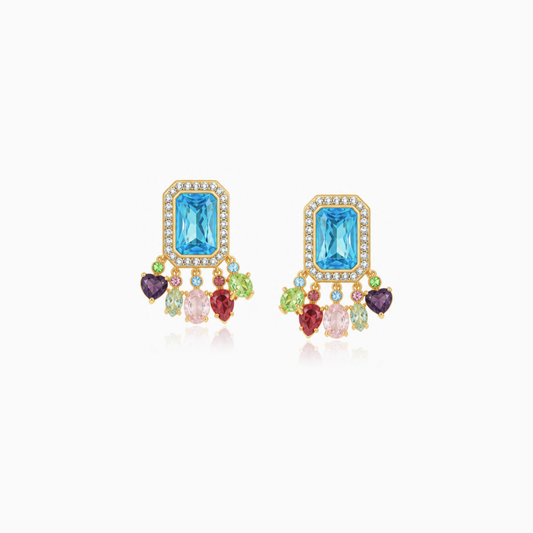 Blue Fringe Earrings