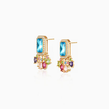 Blue Fringe Earrings