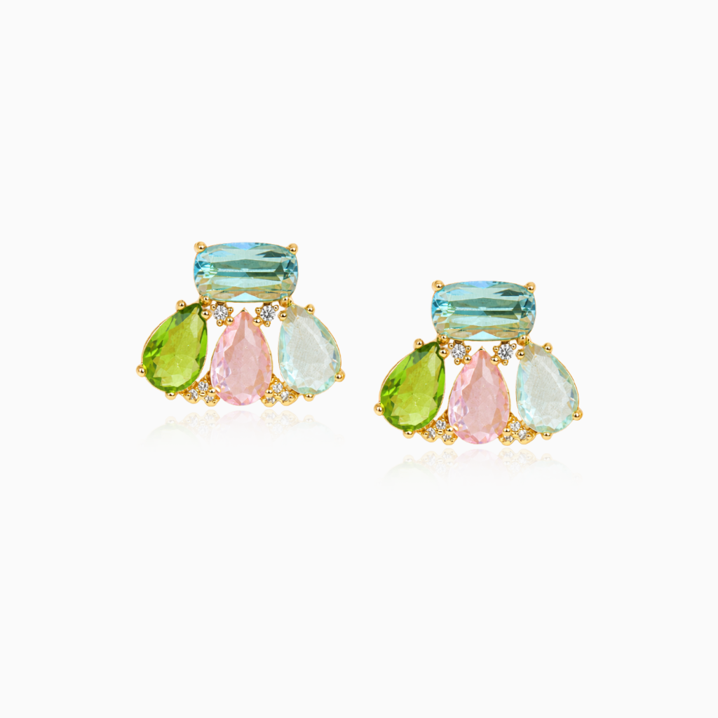 Aqua Petal Earrings