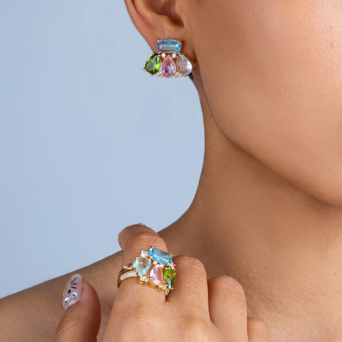 Aqua Petal Earrings